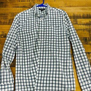 Dress Shirt, Banana Republic, Black Check